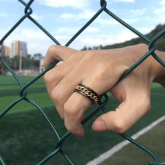 Anillo Giratorio Negro con Dorado - El Rincón